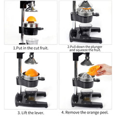 SOGA 2X Commercial Manual Juicer Hand Press Juice Extractor Squeezer Orange Citrus Matte Black