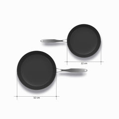 SOGA Stainless Steel Fry Pan 22cm 32cm Frying Pan Skillet Induction Non Stick Interior FryPan