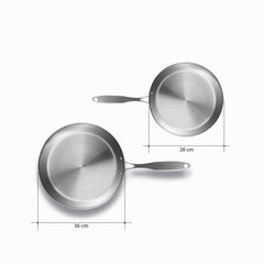 SOGA Stainless Steel Fry Pan 28cm 36cm Frying Pan Top Grade Skillet Induction Cooking FryPan