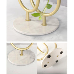 SOGA 2X U Shaped Plant Stand Round Flower Pot Tray Living Room Balcony Display Gold Metal Decorative Shelf