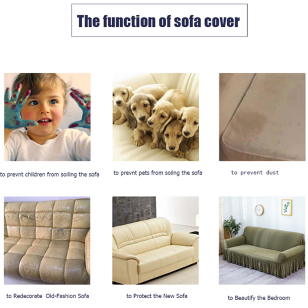 SOGA 4-Seater Leaf Design Sofa Cover Couch Protector High Stretch Lounge Slipcover Home Decor