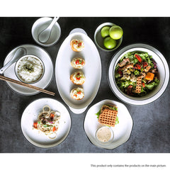 SOGA Diamond Pattern Ceramic Dinnerware Crockery Soup Bowl Plate Server Kitchen Home Decor Set of 13