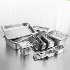 SOGA Gastronorm GN Pan Full Size 1/1 GN Pan 2cm Deep Stainless Steel Tray With Lid