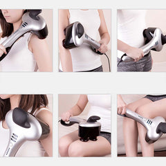 SOGA 2X Portable Handheld Massager Soothing Heat Stimulate Blood Flow Body Massage Silver