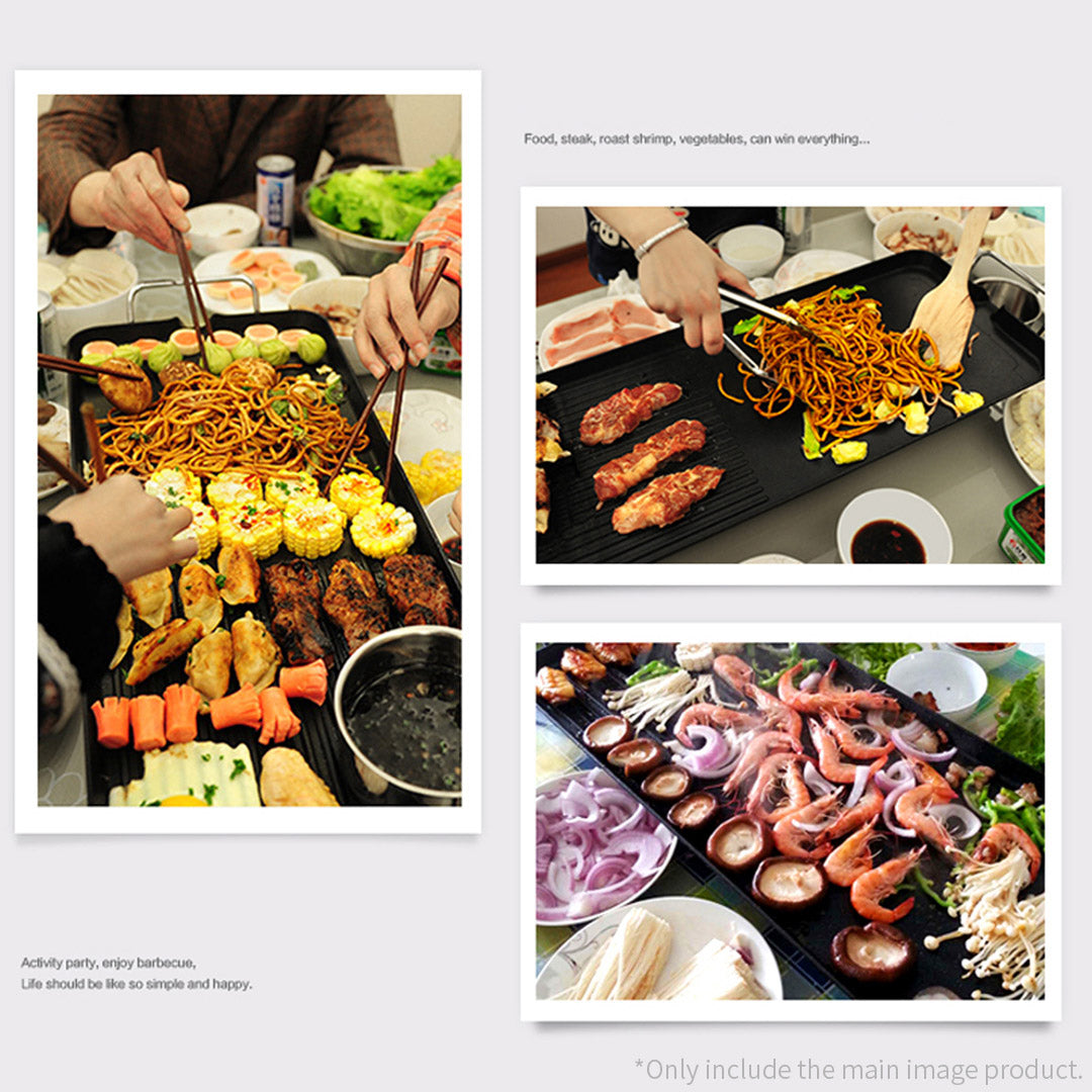 SOGA 48cm 68cm Electric BBQ Grill Teppanyaki Tough Non-Stick Surface Hot Plate Kitchen Bundle