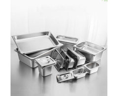 SOGA 2X Gastronorm GN Pan Full Size 1/1 GN Pan 15cm Deep Stainless Steel Tray With Lid
