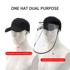 4X Outdoor Protection Hat Anti-Fog Pollution Dust Saliva Protective Cap Full Face HD Shield Cover Kids/Adult Black