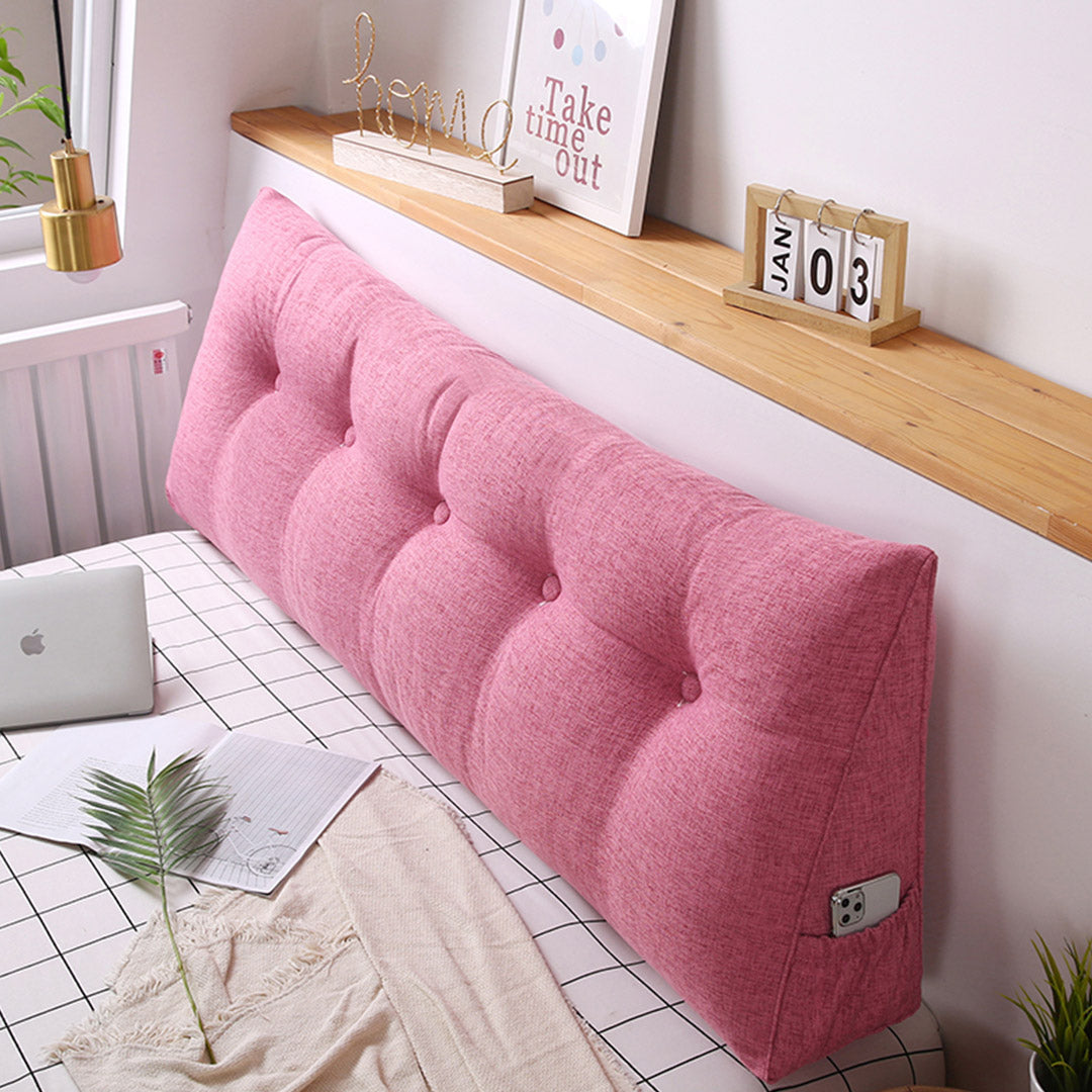 SOGA 150cm Pink Triangular Wedge Bed Pillow Headboard Backrest Bedside Tatami Cushion Home Decor