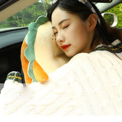 SOGA Cute Face Toast Bread Cushion Stuffed Car Seat Plush Cartoon Back Support Pillow Home Decor