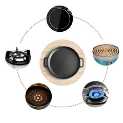 SOGA Dual Burners Cooktop Stove 30cm Cast Iron Frying Pan Skillet and 28cm Induction Fry Pan