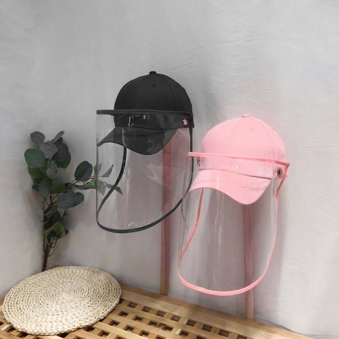 2X Outdoor Protection Hat Anti-Fog Pollution Dust Saliva Protective Cap Full Face HD Shield Cover Kids Red