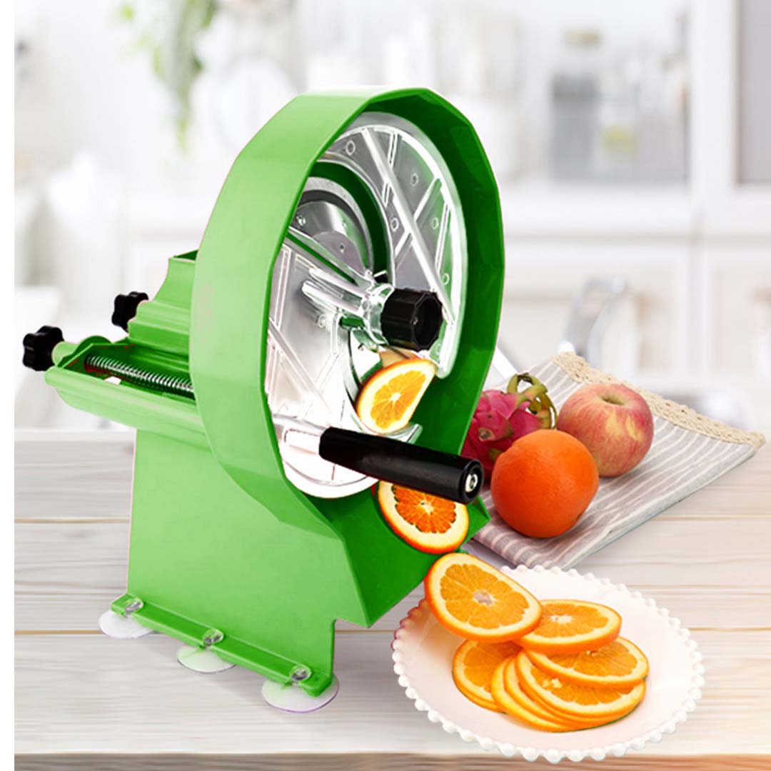 SOGA Commercial Manual Vegetable Fruit Slicer Kitchen Cutter Machine Green
