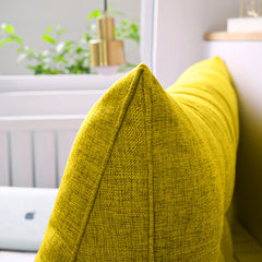 SOGA 120cm Yellow Triangular Wedge Bed Pillow Headboard Backrest Bedside Tatami Cushion Home Decor