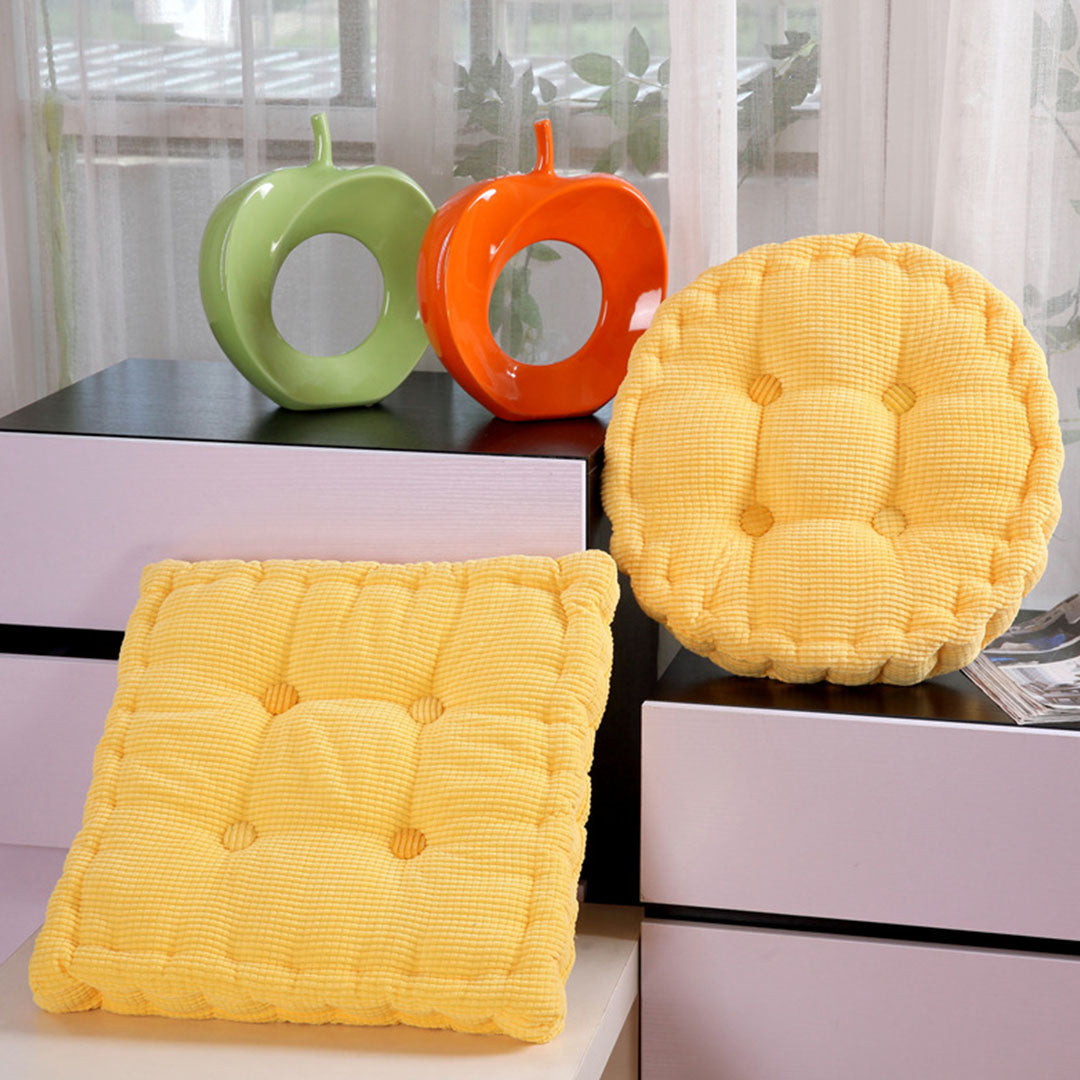 SOGA 4X Yellow Round Cushion Soft Leaning Plush Backrest Throw Seat Pillow Home Office Decor
