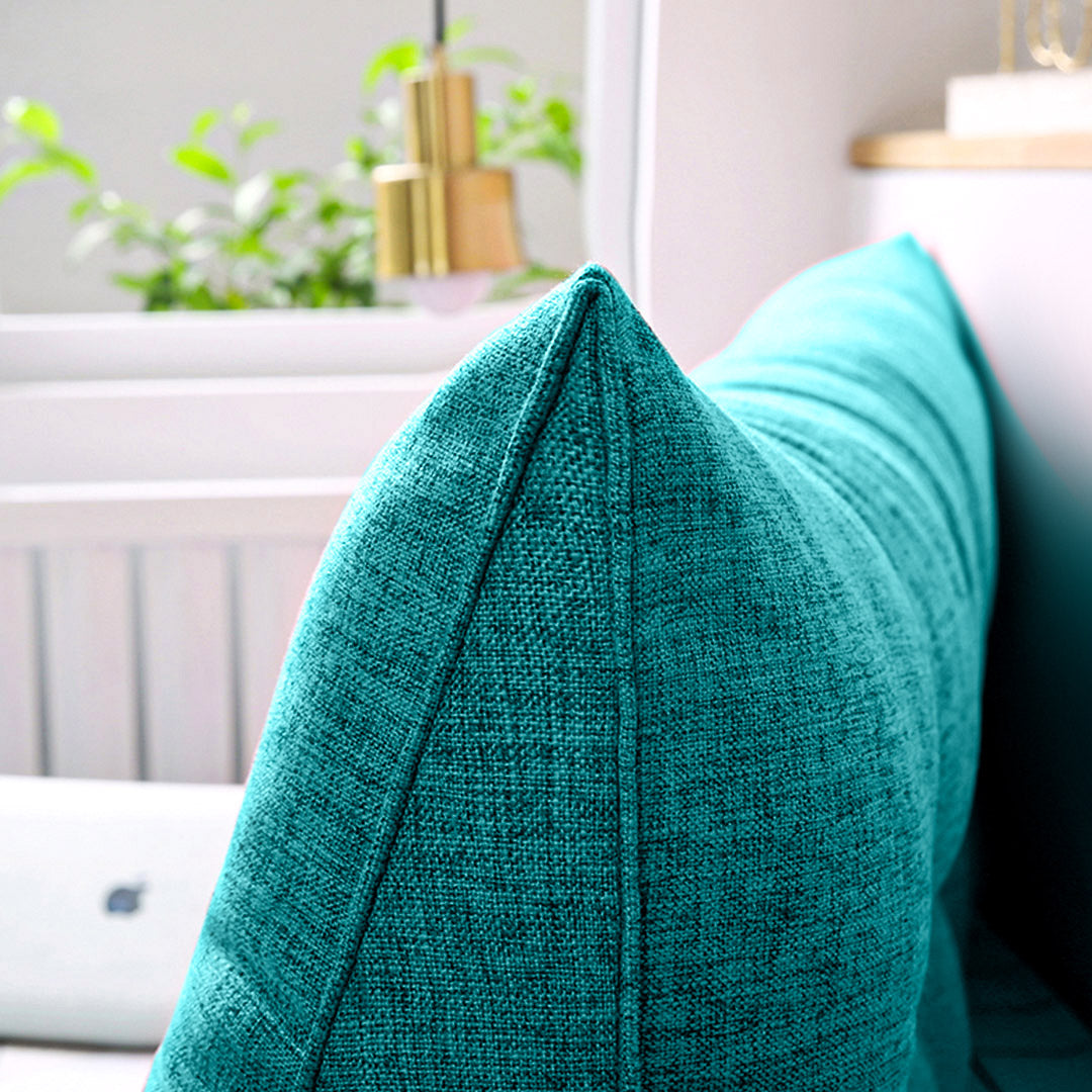 SOGA 150cm Blue Green Triangular Wedge Bed Pillow Headboard Backrest Bedside Tatami Cushion Home Decor