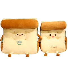 SOGA 2X Cute Face Toast Bread Wedge Cushion Stuffed Plush Cartoon Back Support Pillow Home Decor