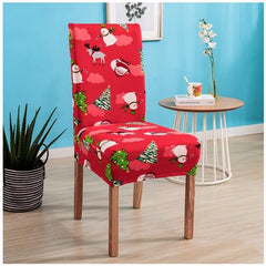 Anyhouz Chair Cover Red Snowman Christmas Holiday Design with Anti-Dirt and Elastic Material for Dining Room Kitchen Wedding Hotel Banquet Restaurant