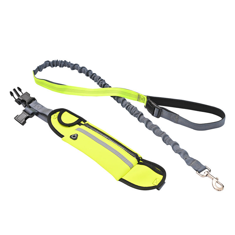 SOGA Yellow Adjustable Hands-Free Pet Leash Bag Dog Lead Walking Running Jogging Pet Essentials