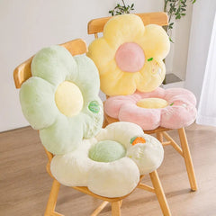 Anyhouz Plush Pillow Green Five Petal Flower Shape Stuffed Soft Pillow Seat Cushion Room Decor 50cm
