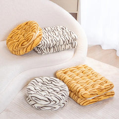 Anyhouz Plush Pillow Yellow Tiger Square Double Biscuit Shape Stuffed Soft Pillow Seat Cushion Room Decor