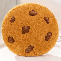 Anyhouz Plush Pillow Light Brown Chocolate Cookies Biscuit Shape Stuffed Soft Pillow Seat Cushion Room Decor 26cm