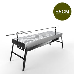 SOGA Stainless Steel Skewer Charcoal BBQ With Grill With Rotisserie