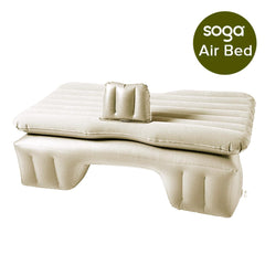 SOGA 2X Inflatable Car Mattress Portable Travel Camping Air Bed Rest Sleeping Bed Beige