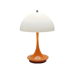 Anyhouz Luxury Lamp Orange Body Mushroom Home Decor Wirless Rechargeable Table Accents for Bedroom Hotel Living Room
