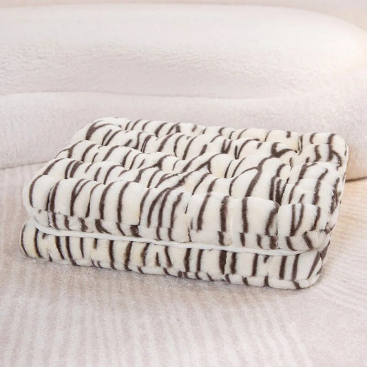 Anyhouz Plush Pillow White Tiger Square Double Biscuit Shape Stuffed Soft Pillow Seat Cushion Room Decor