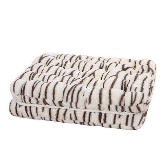 Anyhouz Plush Pillow White Tiger Square Double Biscuit Shape Stuffed Soft Pillow Seat Cushion Room Decor