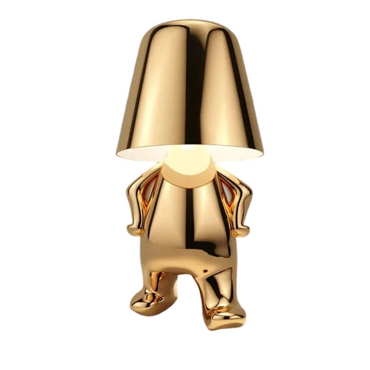 Anyhouz Hotel Lightning Lamp Gold Little Man Standing Position Table Lamps Touch Switch Decoration Led Night Light