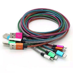 Durable 1.5 Meter Nylon Micro USB Cable for Android 2.0A Copper Cord in 5 Colours