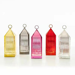 Anyhouz Luxury Lamp Acrylic Crystal Transparent Lantern Home Decor USB Charging Table Accents for Bedroom Hotel Living Room